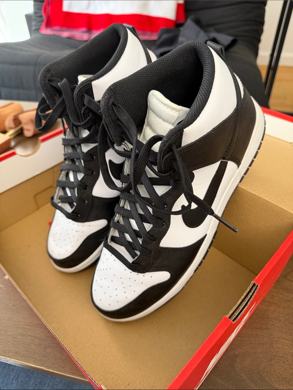 Nike Black and White High-Top Sneakers